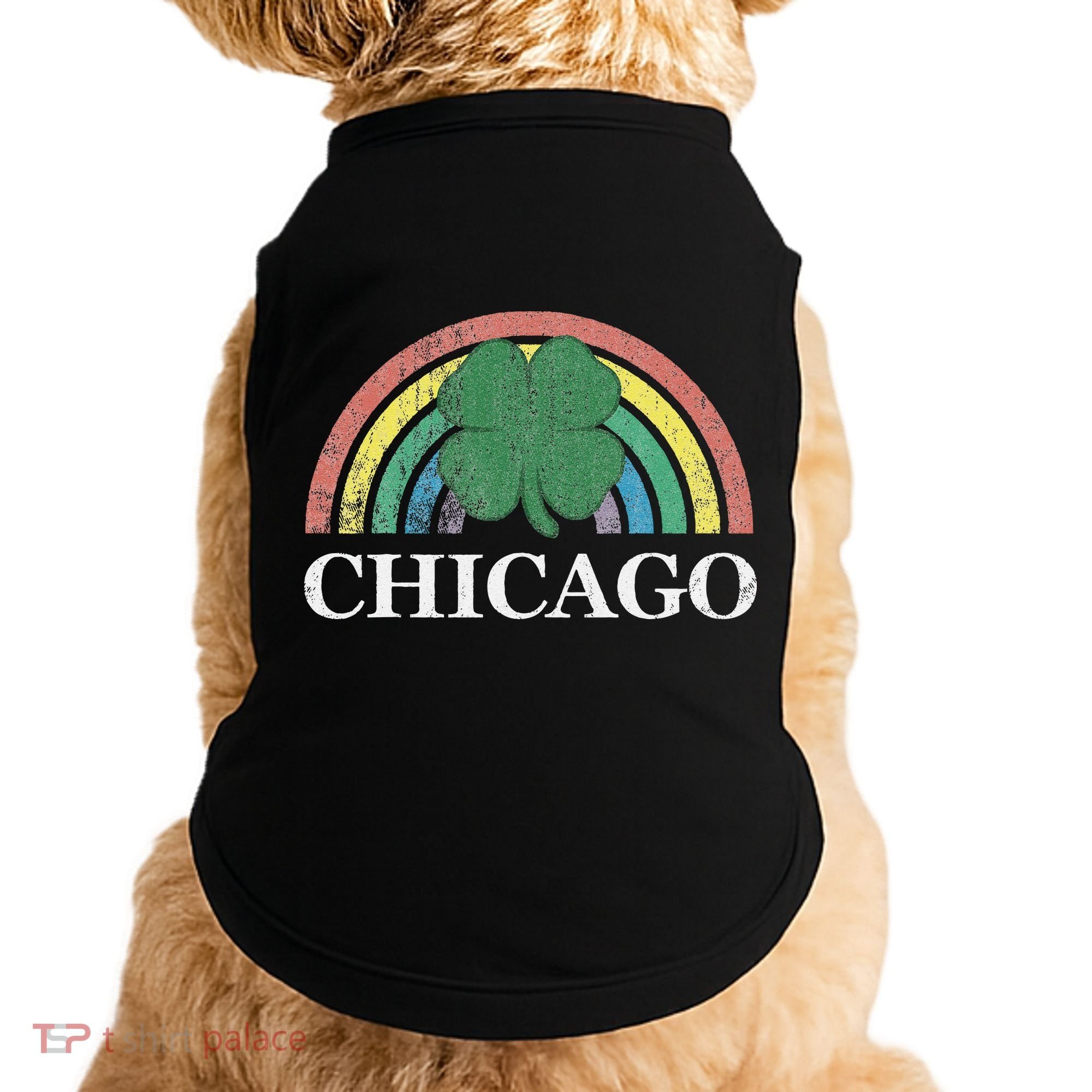 Chicago St. Patrick's Day Shamrock Rainbow Saint Paddy's Doggie Tank
