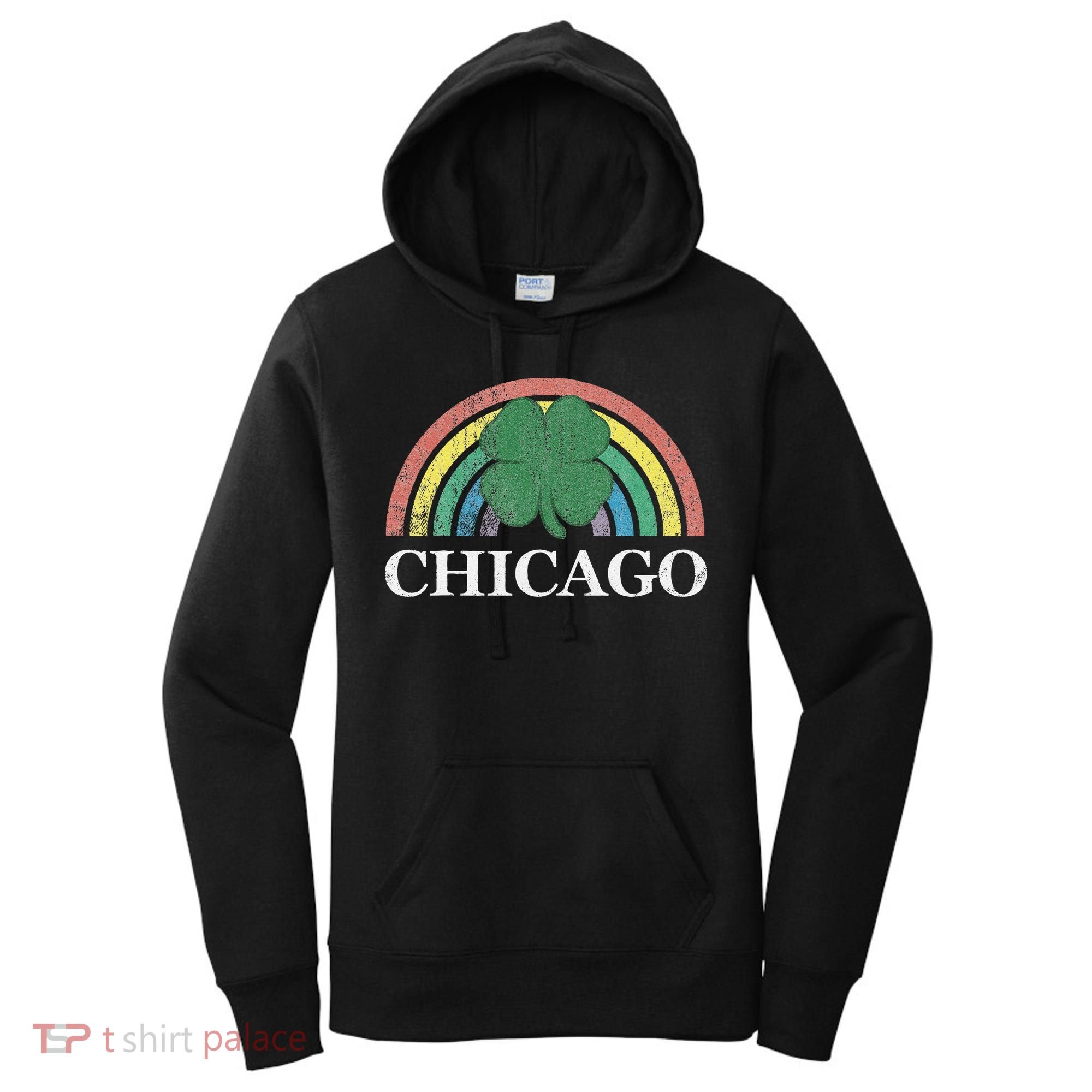 Chicago St. Patrick's Day Shamrock Rainbow Saint Paddy's Women's Hoodie