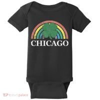 Chicago St. Patrick's Day Shamrock Rainbow Saint Paddy's Baby Bodysuit thumb 0