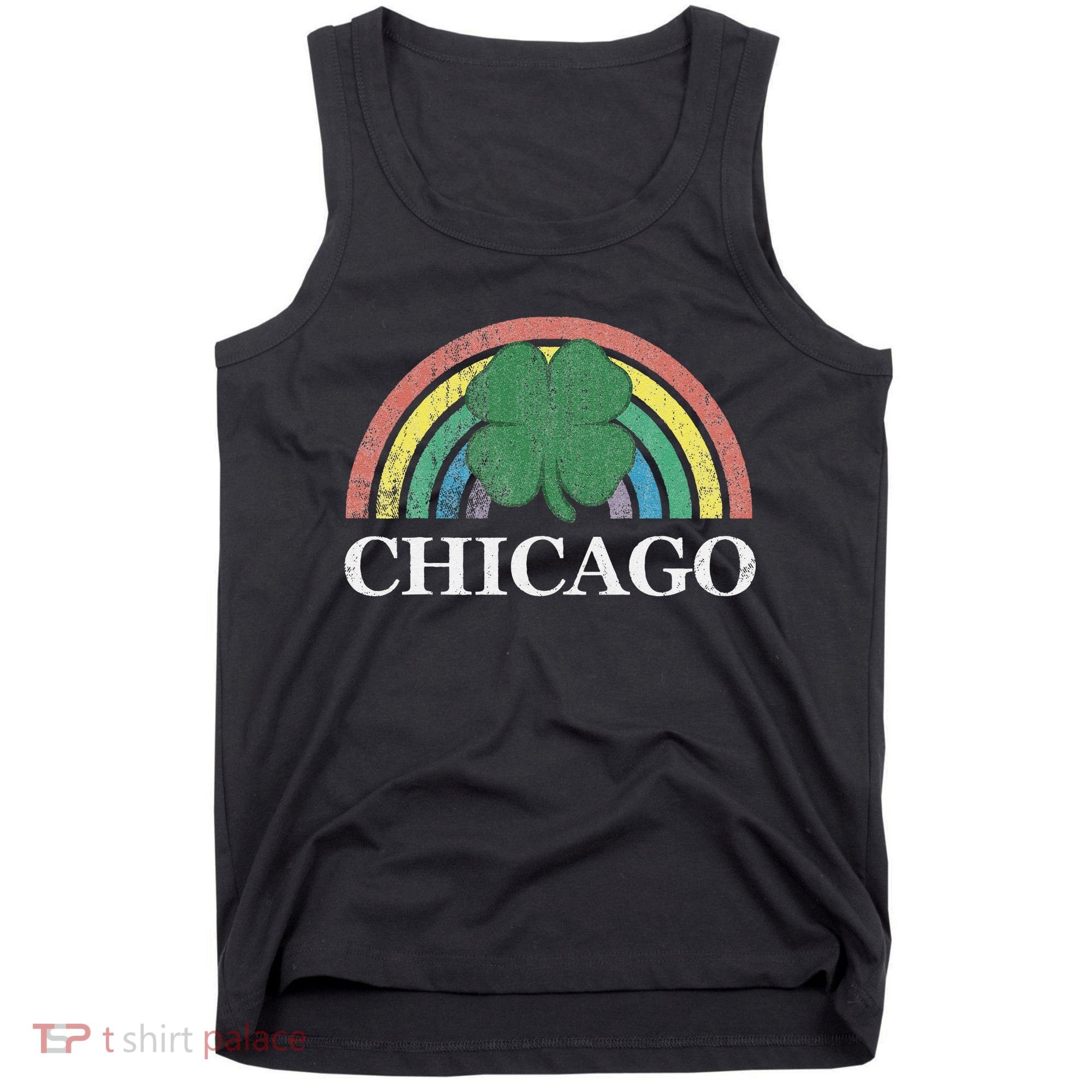 Chicago St. Patrick's Day Shamrock Rainbow Saint Paddy's Tank Top