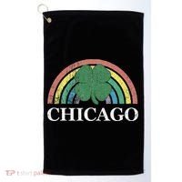 Chicago St. Patrick's Day Shamrock Rainbow Saint Paddy's Golf Towel thumb 0