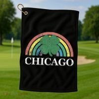 Chicago St. Patrick's Day Shamrock Rainbow Saint Paddy's Golf Towel thumb 1