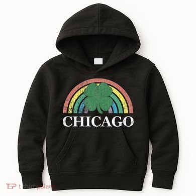 Chicago St. Patrick's Day Shamrock Rainbow Saint Paddy's Kids Hoodie