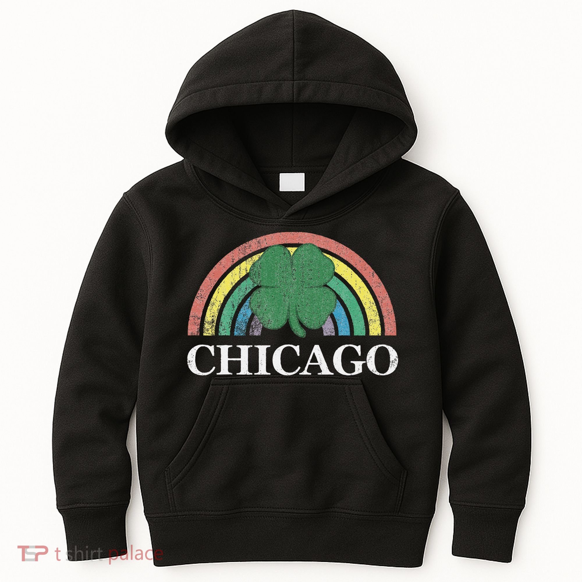 Chicago St. Patrick's Day Shamrock Rainbow Saint Paddy's Kids Hoodie