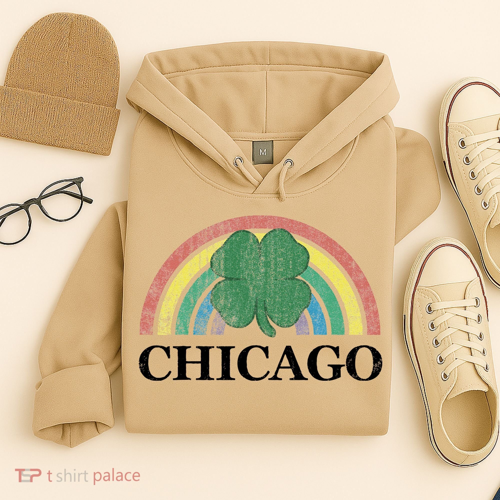 Chicago St. Patrick's Day Shamrock Rainbow Saint Paddy's Hoodie