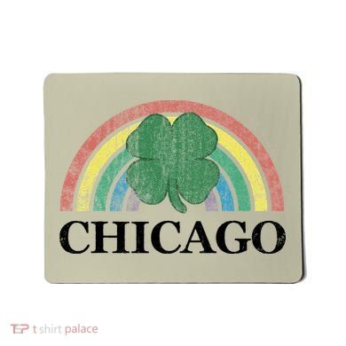Chicago St. Patrick's Day Shamrock Rainbow Saint Paddy's Mousepad