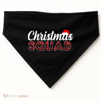 Christmas Squad Plaid Santa USA-Made Doggie Bandana