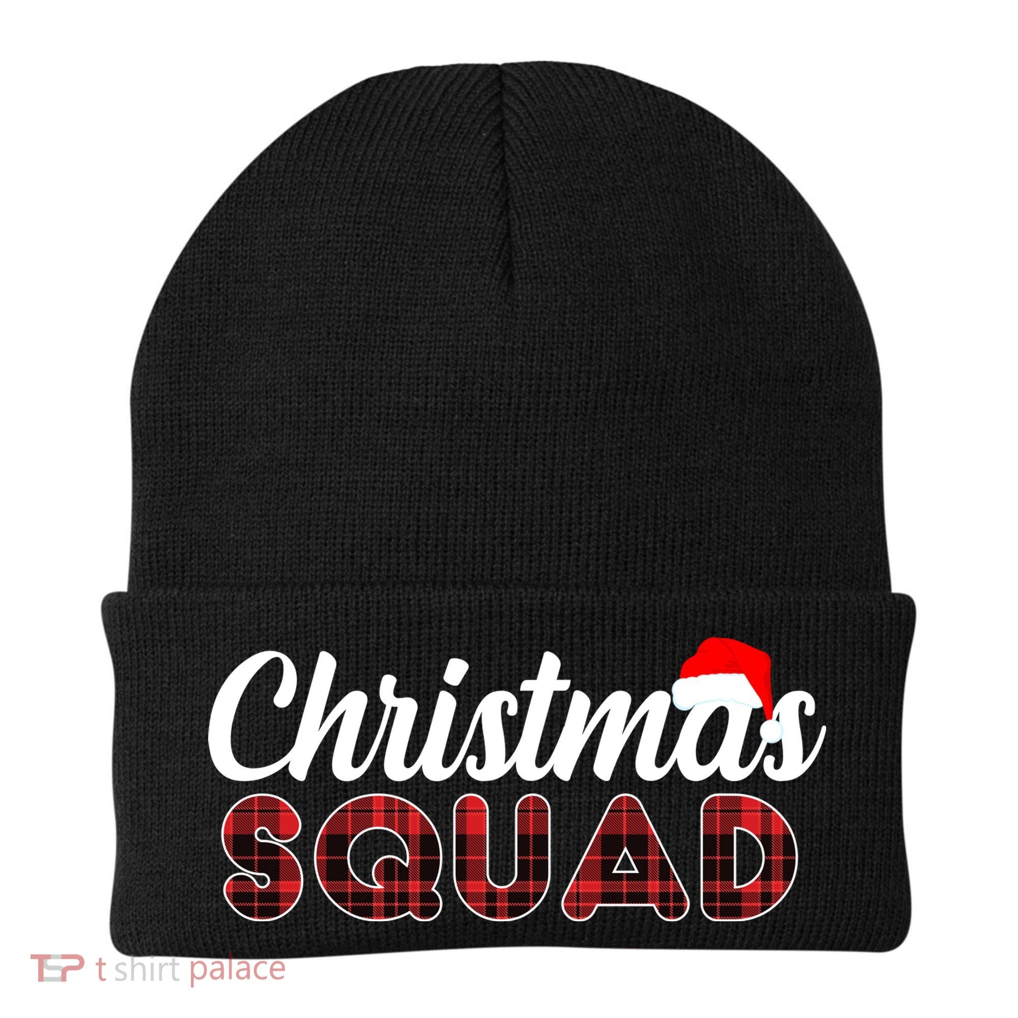 Christmas Squad Plaid Santa Beanie