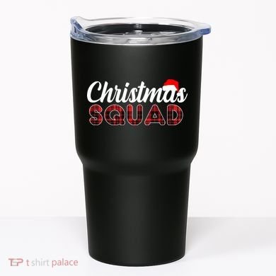 Christmas Squad Plaid Santa Tumbler