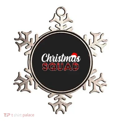Christmas Squad Plaid Santa Ornament