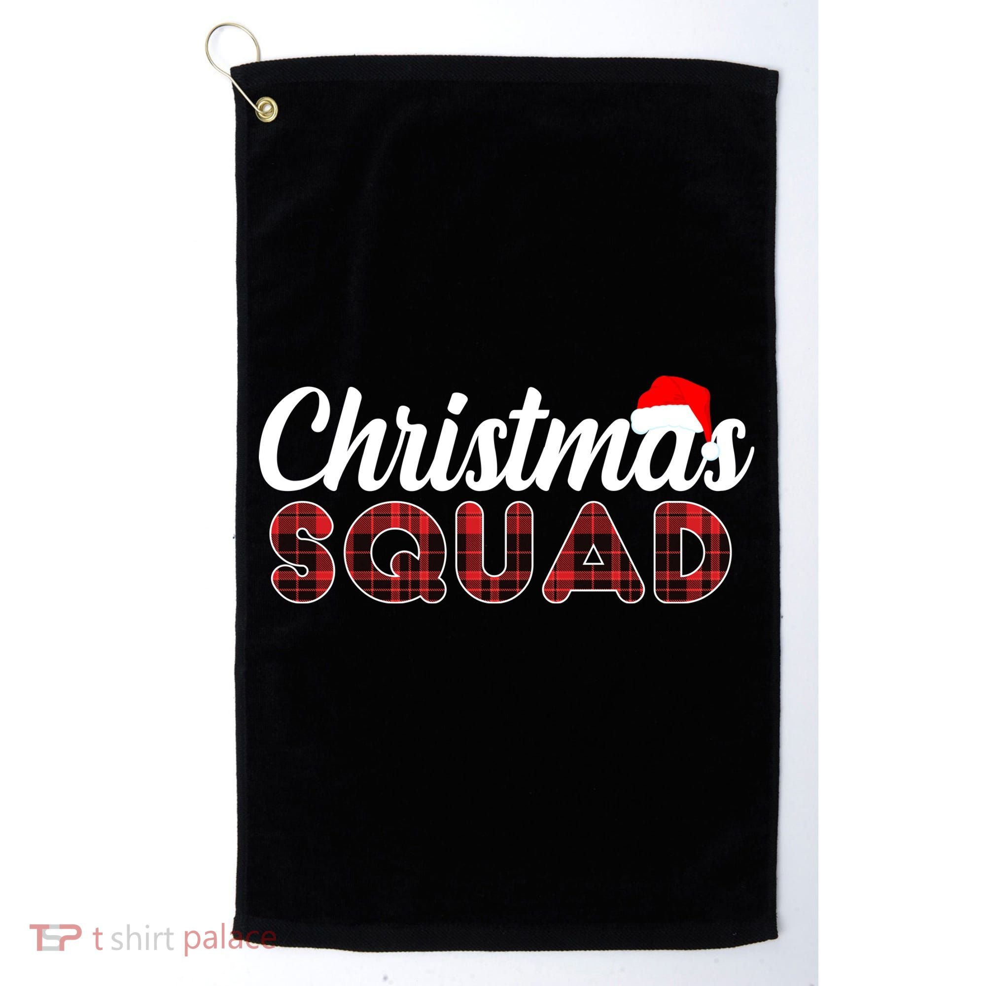 Christmas Squad Plaid Santa Golf Towel
