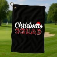 Christmas Squad Plaid Santa Golf Towel thumb 1