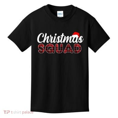 Christmas Squad Plaid Santa Kids T-Shirt