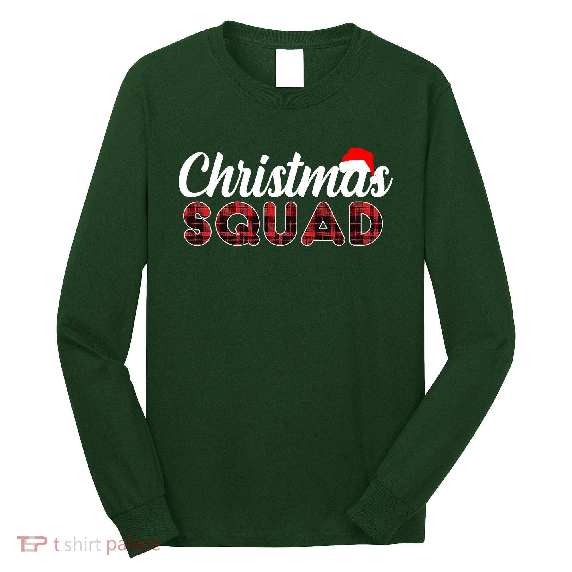 Christmas Squad Plaid Santa Long Sleeve Shirt