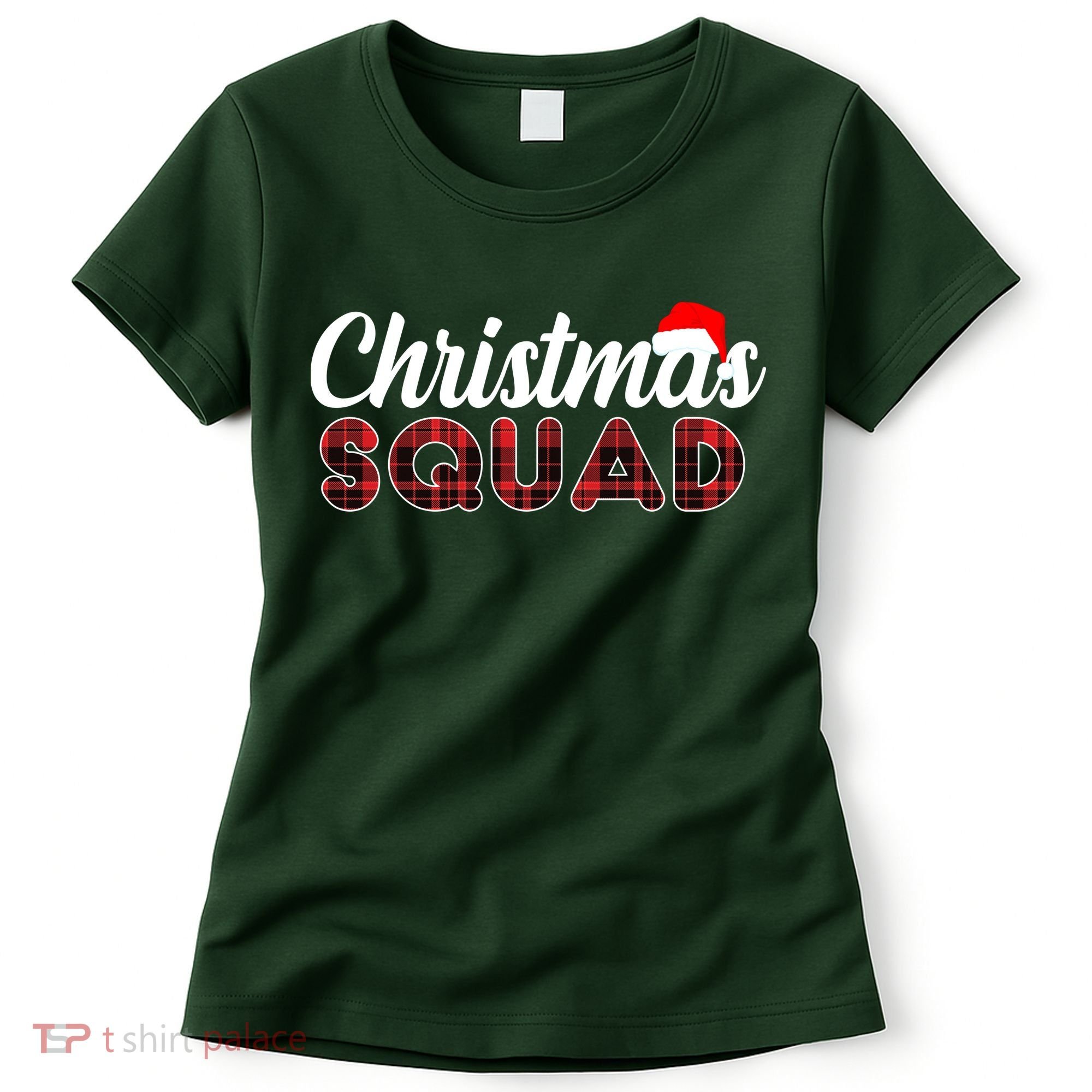 Christmas Squad Plaid Santa Women's T-Shirt