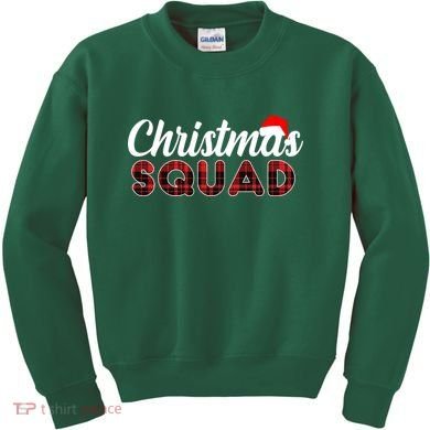 Christmas Squad Plaid Santa Kids Sweatshirt