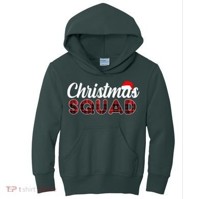 Christmas Squad Plaid Santa Kids Hoodie