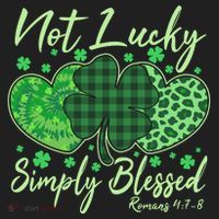 Cute St. Patrick's Day Not Lucky Simply Blessed Romans 4: 78 Women's Sweatshirt thumb 2