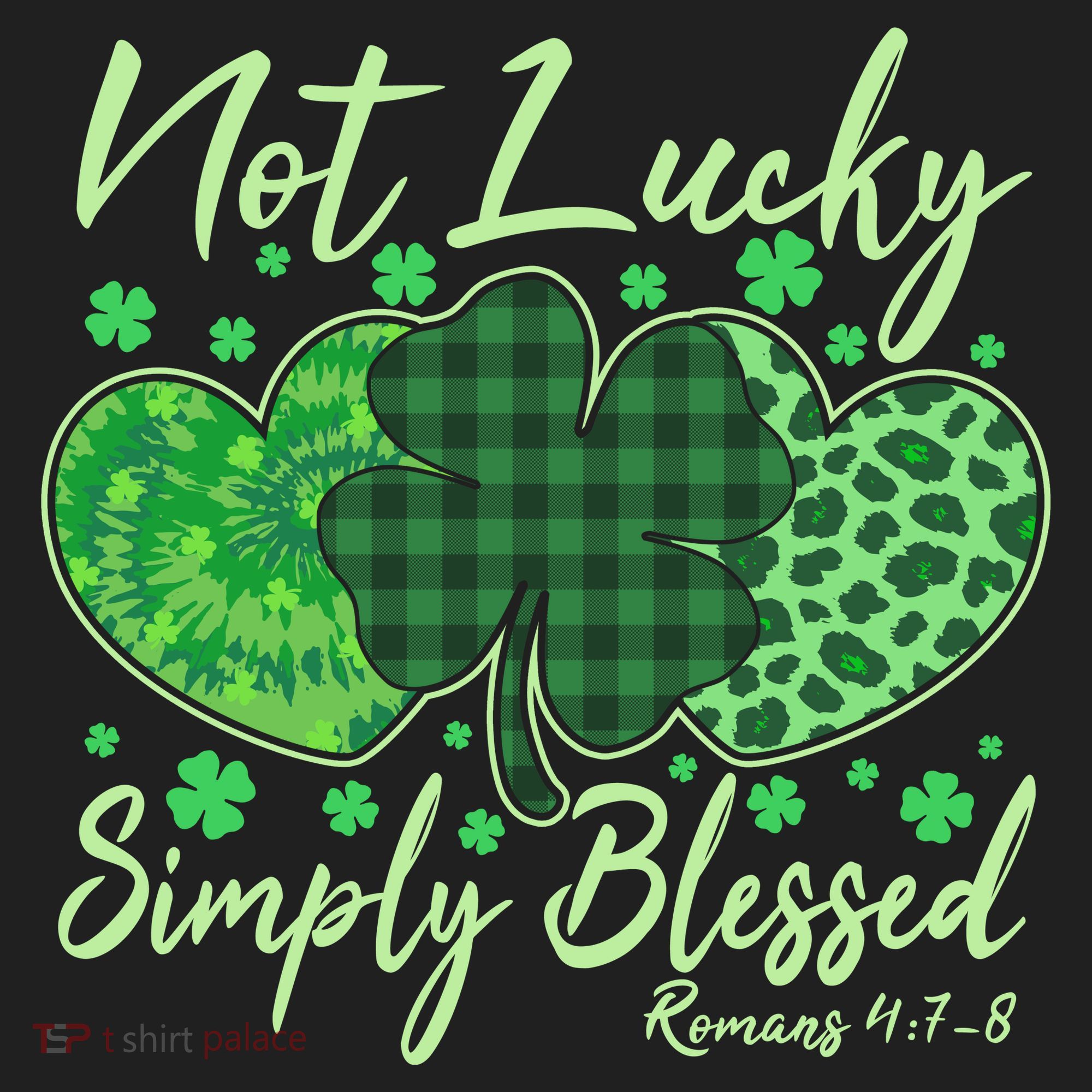 Cute St. Patrick's Day Not Lucky Simply Blessed Romans 4: 78 Beanie