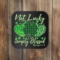 Cute St. Patrick's Day Not Lucky Simply Blessed Romans 4: 78 Coaster thumb 0