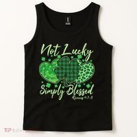 Cute St. Patrick's Day Not Lucky Simply Blessed Romans 4: 78 Tank Top thumb 2