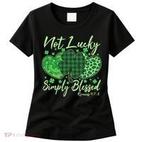 Cute St. Patrick's Day Not Lucky Simply Blessed Romans 4: 78 Women's T-Shirt thumb 0