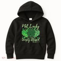 Cute St. Patrick's Day Not Lucky Simply Blessed Romans 4: 78 Kids Hoodie thumb 0