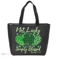 Cute St. Patrick's Day Not Lucky Simply Blessed Romans 4: 78 Tote Bag thumb 0