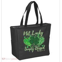 Cute St. Patrick's Day Not Lucky Simply Blessed Romans 4: 78 Tote Bag thumb 2
