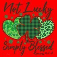Cute St. Patrick's Day Not Lucky Simply Blessed Romans 4: 78 Santa Hat thumb 1