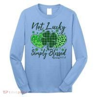 Cute St. Patrick's Day Not Lucky Simply Blessed Romans 4: 78 Long Sleeve Shirt thumb 0