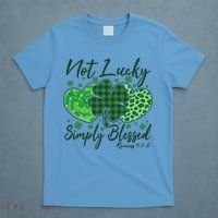 Cute St. Patrick's Day Not Lucky Simply Blessed Romans 4: 78 T-Shirt thumb 4