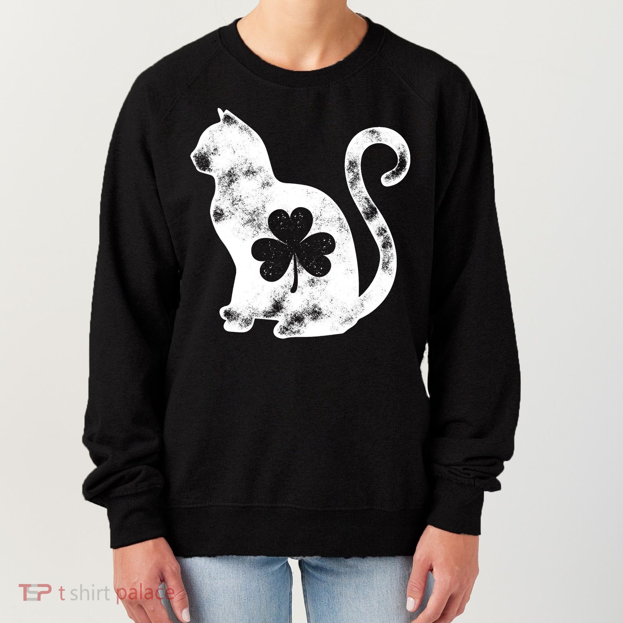 Cat St Patricks Cattys Catricks Day Girl Women Shamrock Women's Sweatshirt