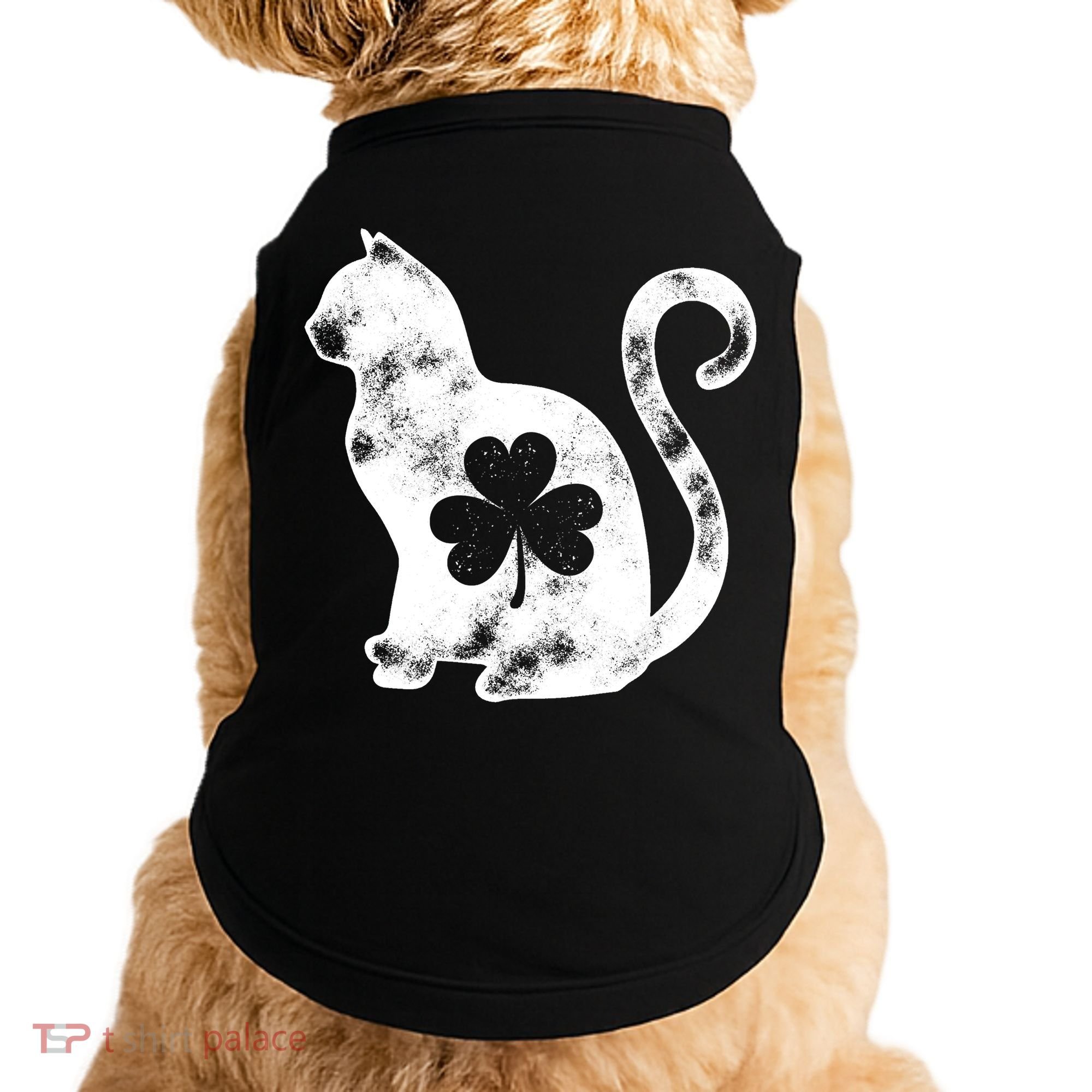 Cat St Patricks Cattys Catricks Day Girl Women Shamrock Doggie Tank