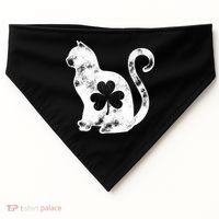Cat St Patricks Cattys Catricks Day Girl Women Shamrock USA-Made Doggie Bandana thumb 0