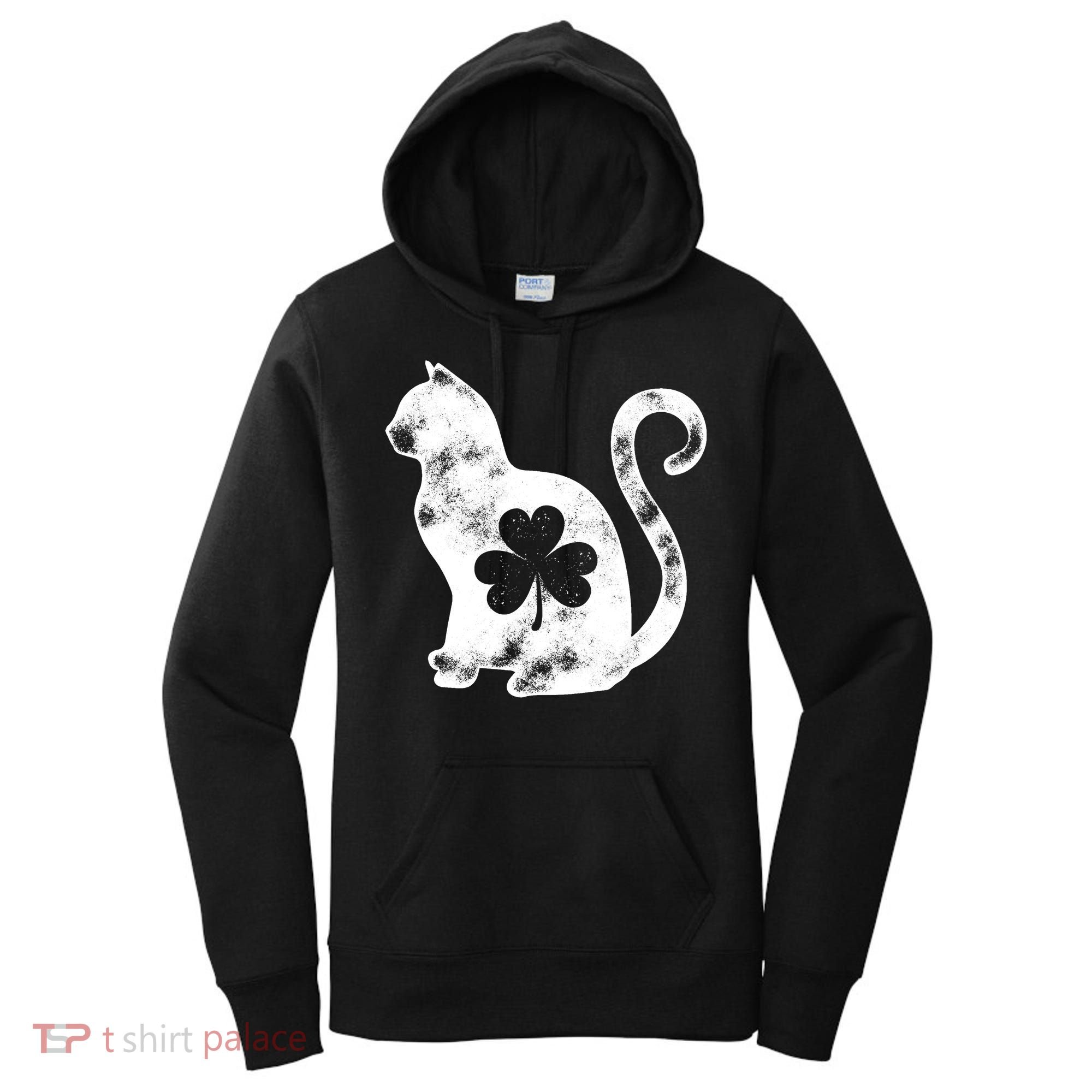 Cat St Patricks Cattys Catricks Day Girl Women Shamrock Women's Hoodie