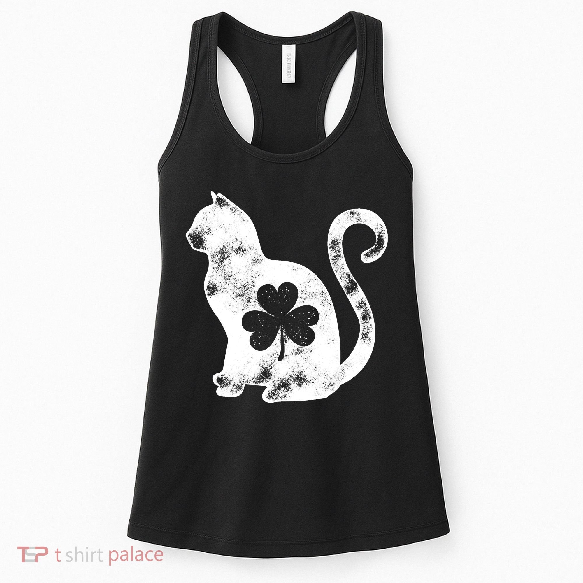 Cat St Patricks Cattys Catricks Day Girl Women Shamrock Women's Tank Top