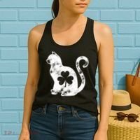 Cat St Patricks Cattys Catricks Day Girl Women Shamrock Women's Tank Top thumb 2