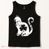 Cat St Patricks Cattys Catricks Day Girl Women Shamrock Tank Top thumb 2
