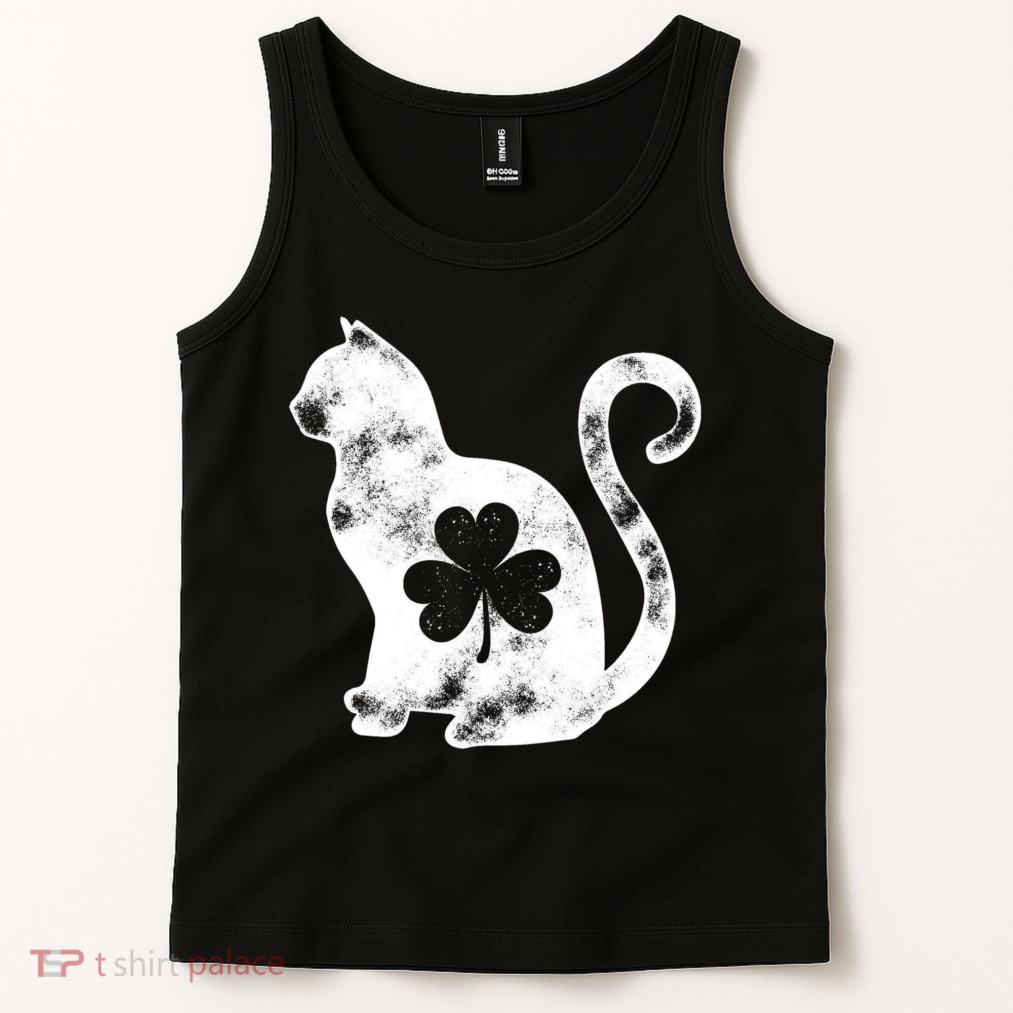 Cat St Patricks Cattys Catricks Day Girl Women Shamrock Tank Top