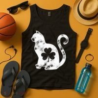 Cat St Patricks Cattys Catricks Day Girl Women Shamrock Tank Top thumb 4