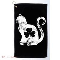 Cat St Patricks Cattys Catricks Day Girl Women Shamrock Golf Towel thumb 0
