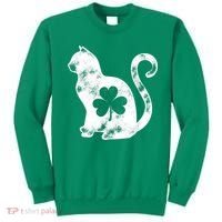 Cat St Patricks Cattys Catricks Day Girl Women Shamrock Sweatshirt thumb 0