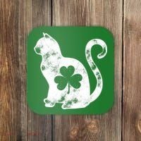 Cat St Patricks Cattys Catricks Day Girl Women Shamrock Coaster thumb 0