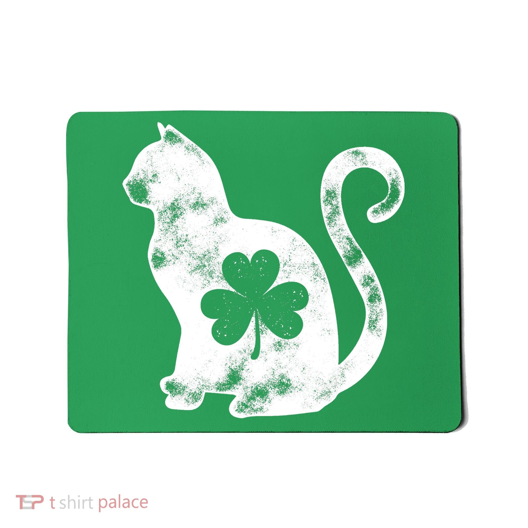 Cat St Patricks Cattys Catricks Day Girl Women Shamrock Mousepad