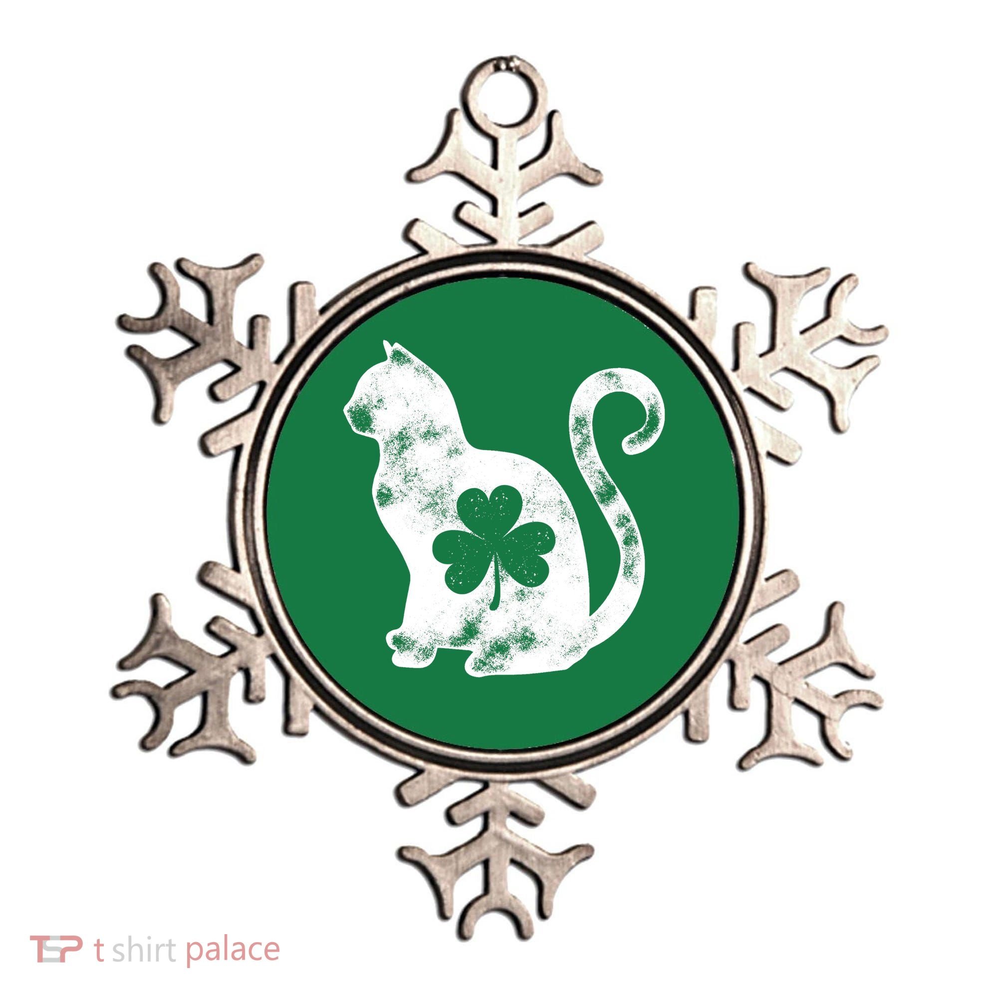 Cat St Patricks Cattys Catricks Day Girl Women Shamrock Ornament