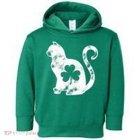 Cat St Patricks Cattys Catricks Day Girl Women Shamrock Toddler Hoodie thumb 0