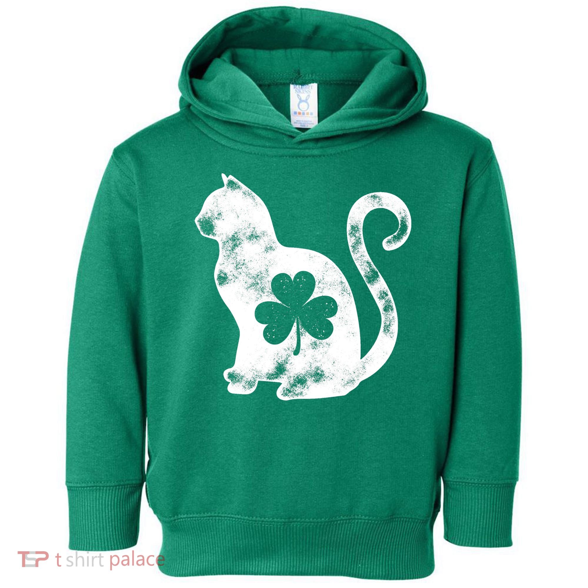 Cat St Patricks Cattys Catricks Day Girl Women Shamrock Toddler Hoodie