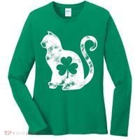 Cat St Patricks Cattys Catricks Day Girl Women Shamrock Women's Long Sleeve Shirt thumb 0