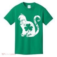 Cat St Patricks Cattys Catricks Day Girl Women Shamrock Kids T-Shirt thumb 0